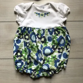 Baby Gap Blue Floral Bubble Romper & Hat
