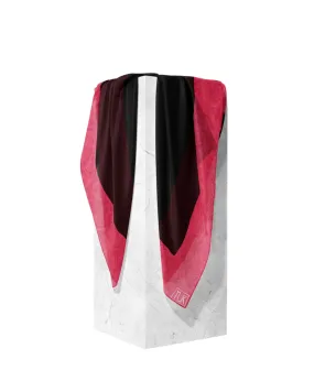 Black and Cherry Snakeskin Border Adjustable Pre-Tied Bandanna with Full Grip