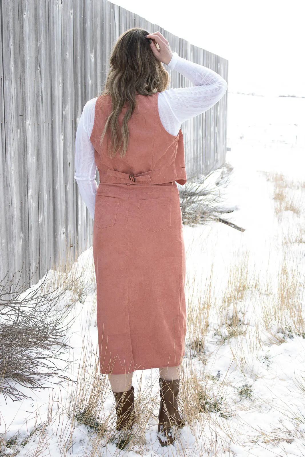 Carbon Cord Maxi Skirt