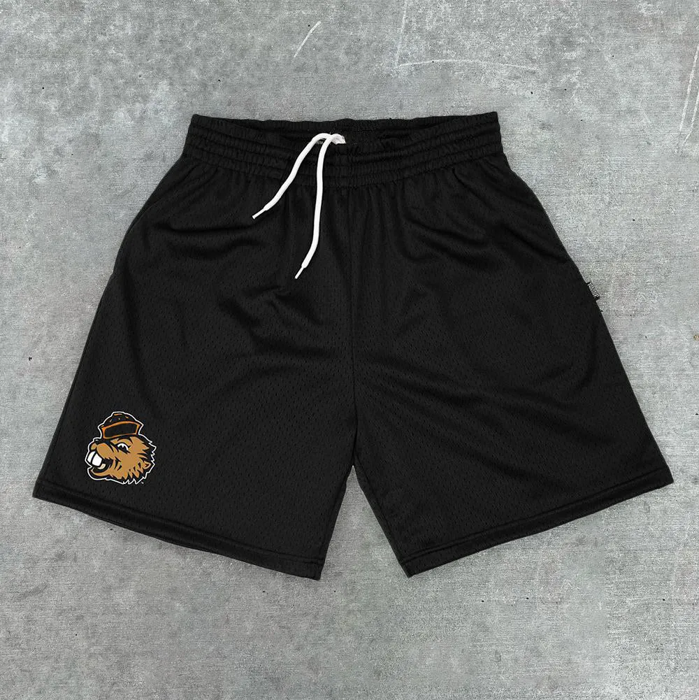 Cartoon Print Casual Mesh Retro Sports Shorts
