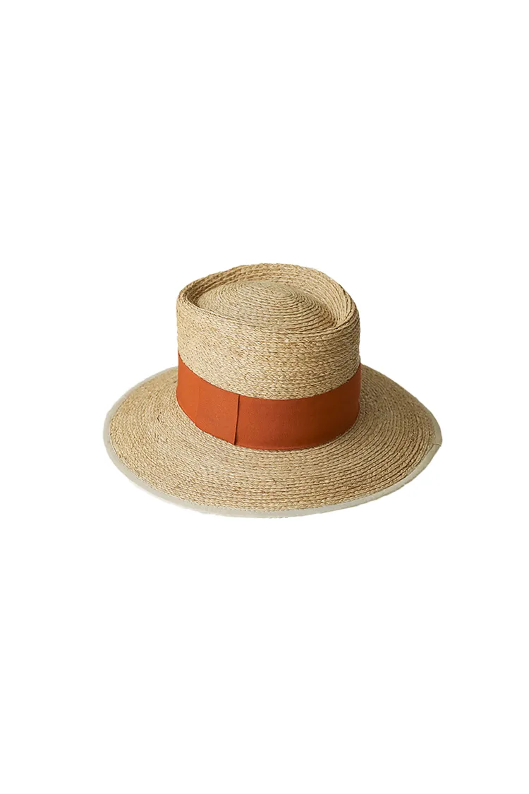 Chic Flat Brim Fedora Hat With Ribbon