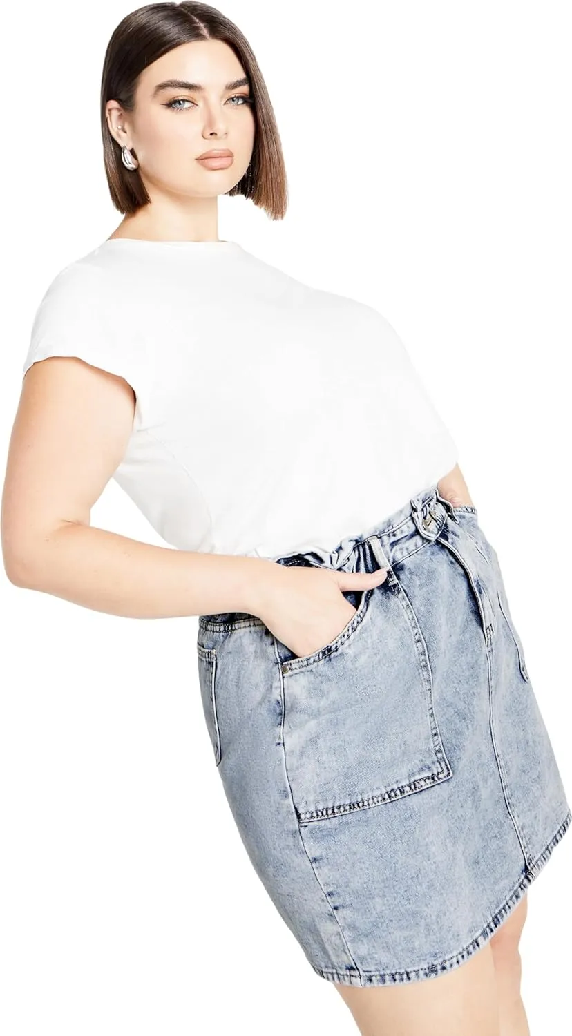 City Chic Women's Plus Size Cali Denim Skirt