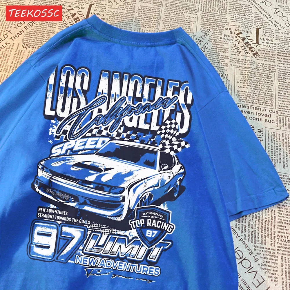 Cool Racing Cars Printed Short Sleeve Breathable T-Shirt