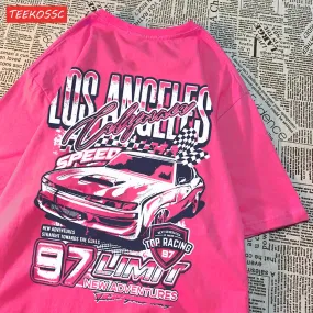 Cool Racing Cars Printed Short Sleeve Breathable T-Shirt