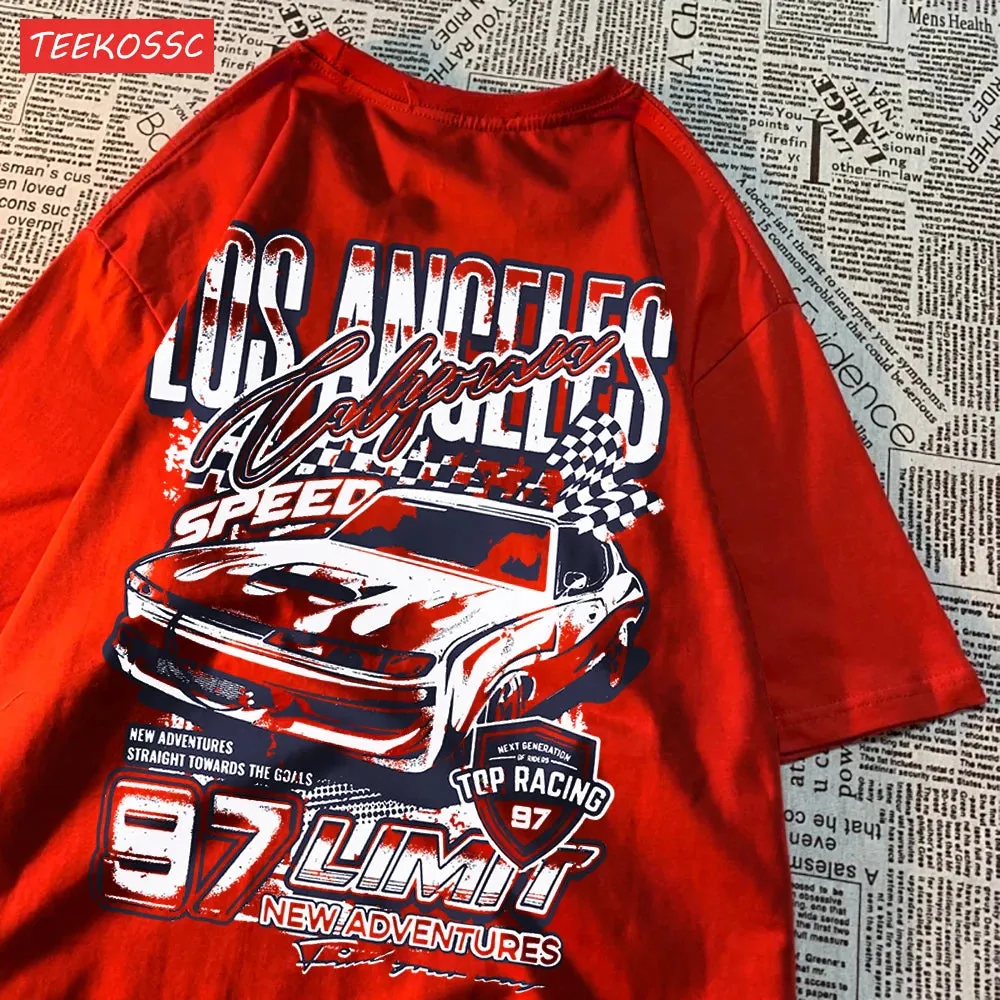 Cool Racing Cars Printed Short Sleeve Breathable T-Shirt