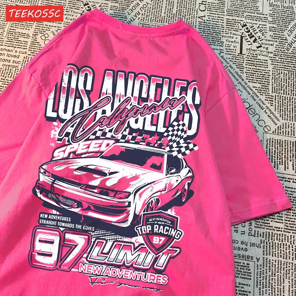 Cool Racing Cars Printed Short Sleeve Breathable T-Shirt