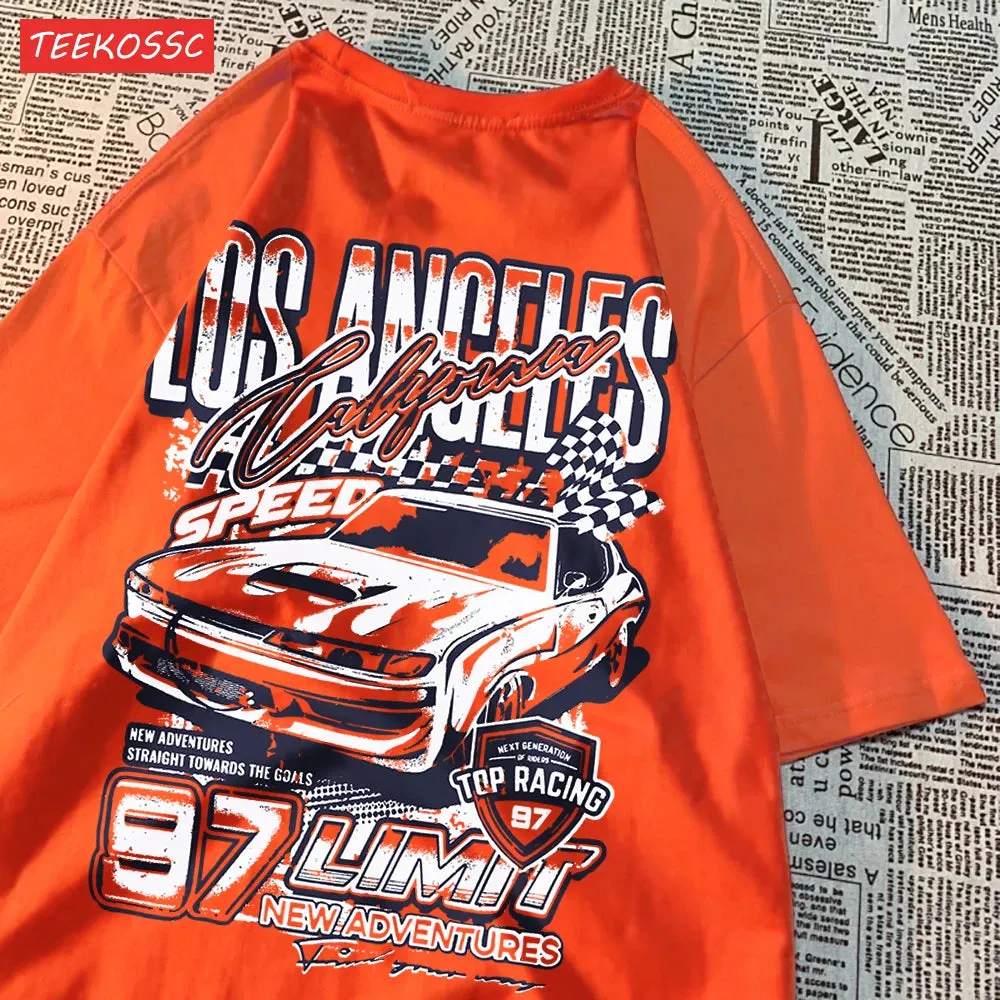 Cool Racing Cars Printed Short Sleeve Breathable T-Shirt