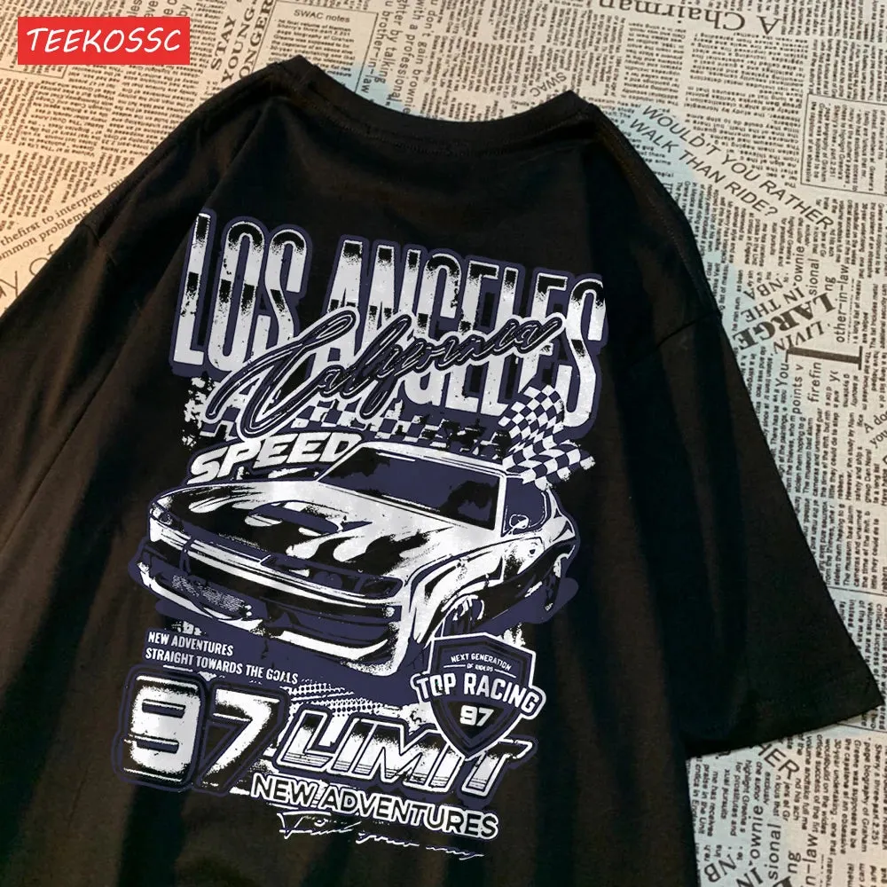 Cool Racing Cars Printed Short Sleeve Breathable T-Shirt