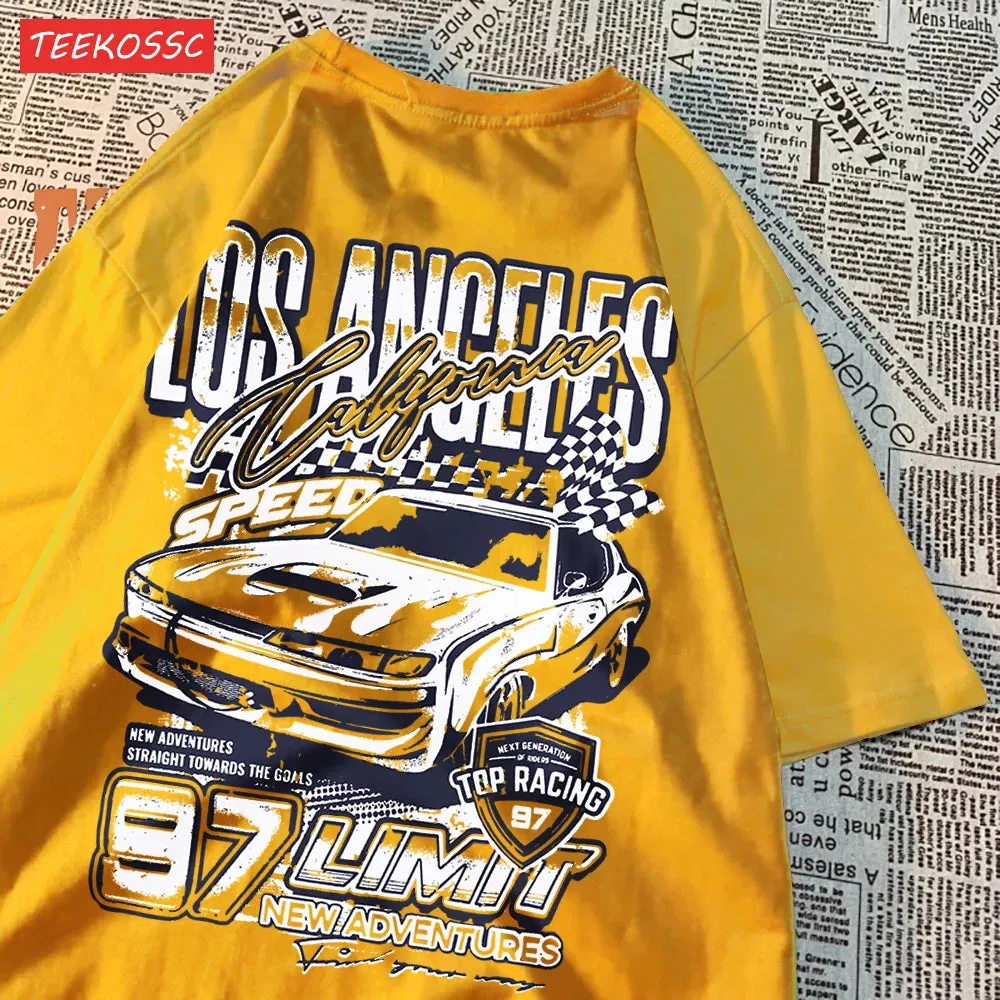 Cool Racing Cars Printed Short Sleeve Breathable T-Shirt