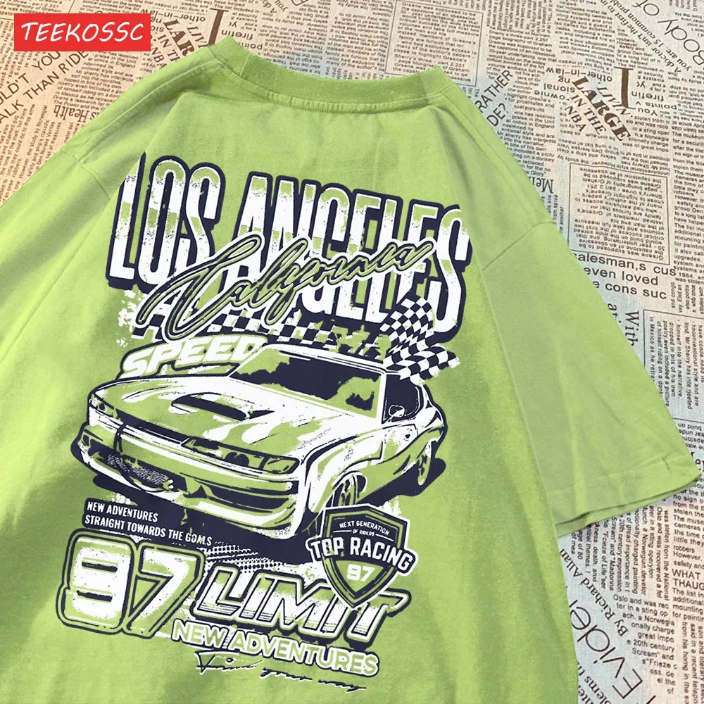 Cool Racing Cars Printed Short Sleeve Breathable T-Shirt
