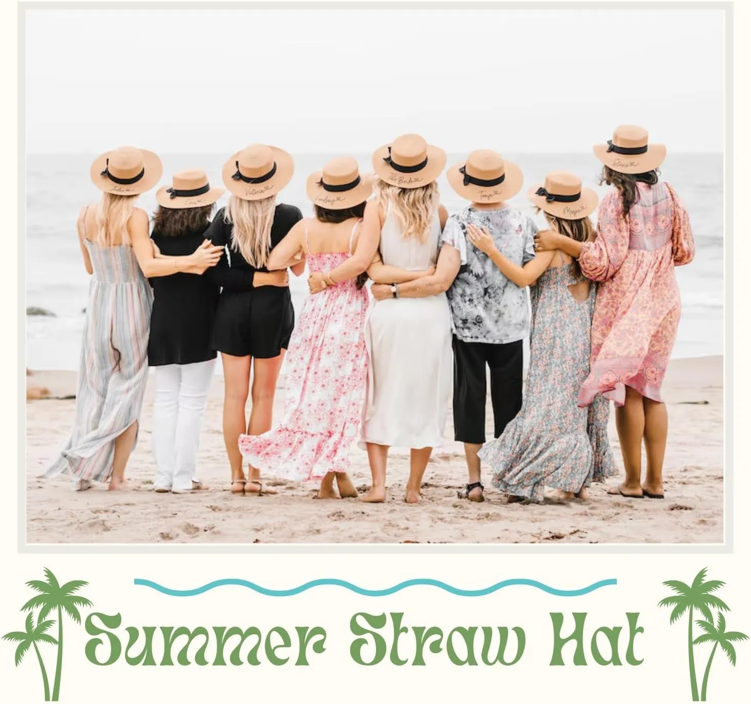 Custom Girls Straw Sun Hat with Bowknot, Personalized Name Summer Beach Cap, Outdoor Sun Protection Hat