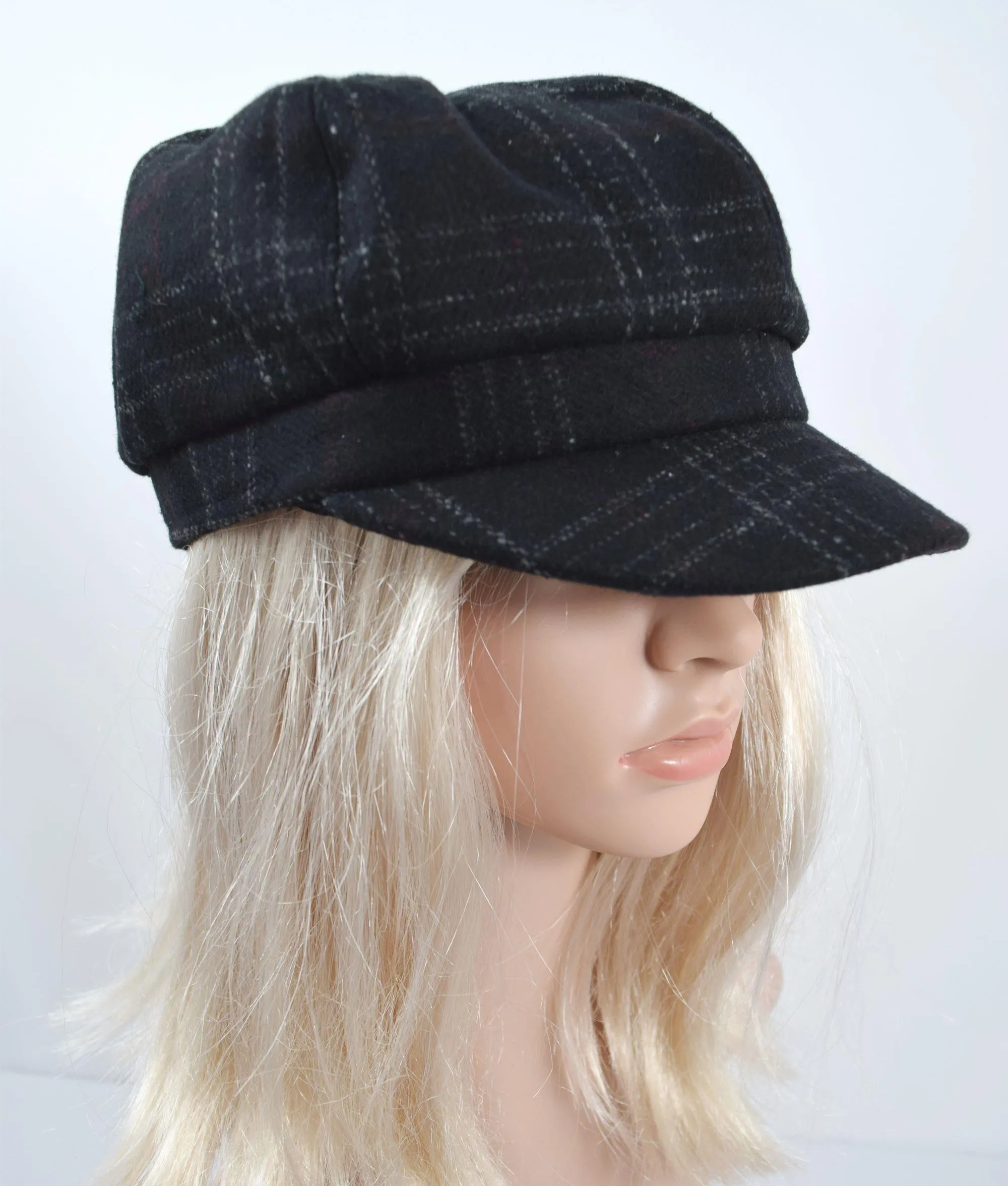 Dancing Days Bohemian Chic plaid Check newsboy Cabbie Cap Hat