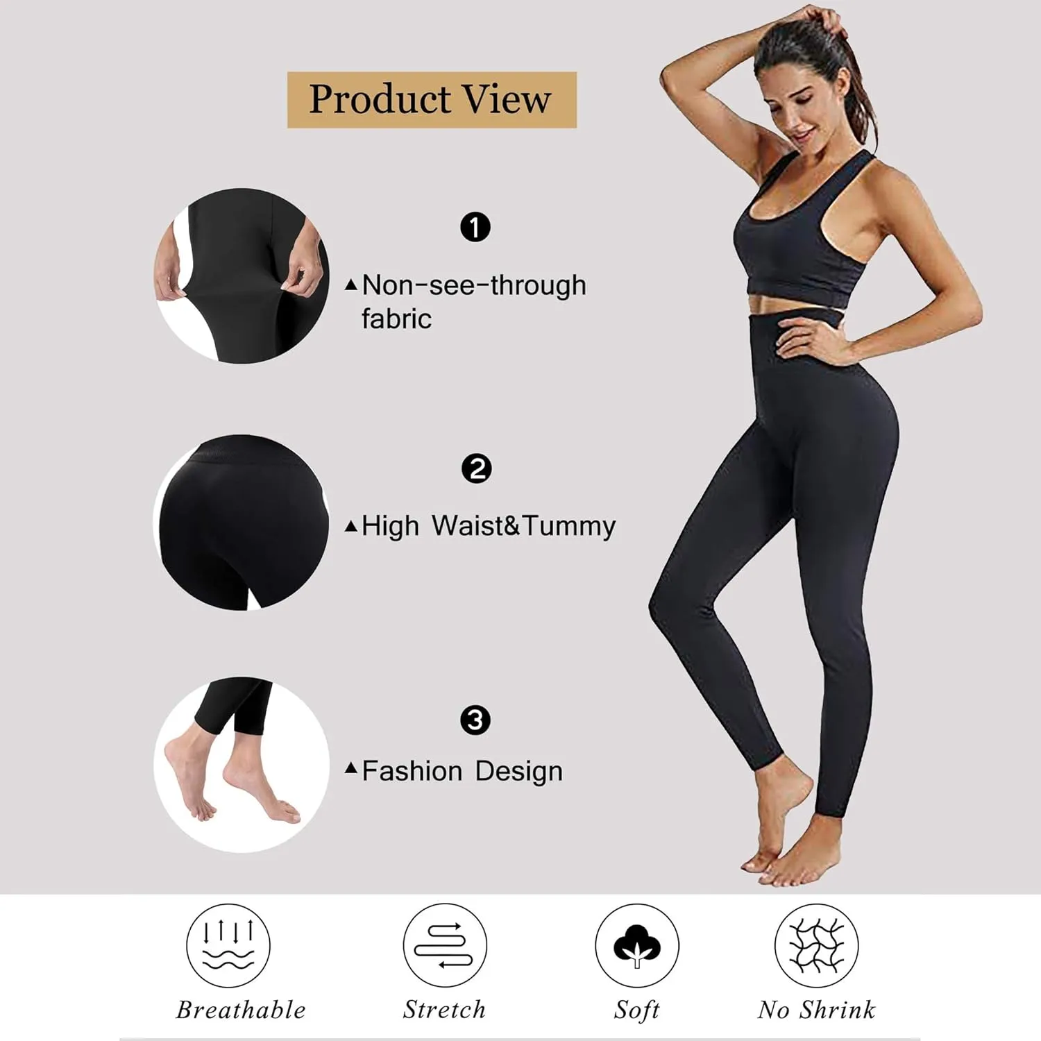 Diravo 7 Pack Fleece Lined Leggings Womens Fashion High Waist Tummy Control Leggings for Women Winter Warm