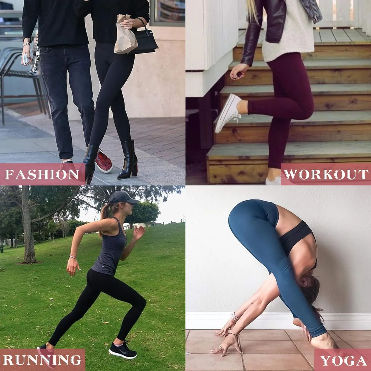 Diravo 7 Pack Fleece Lined Leggings Womens Fashion High Waist Tummy Control Leggings for Women Winter Warm