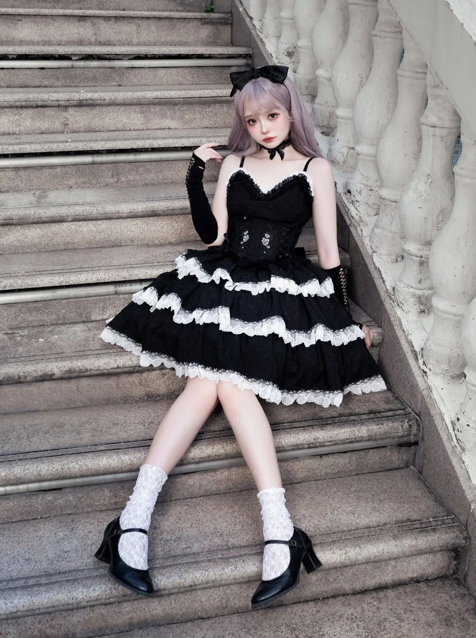 Dress Camisole Lolita Ruffle Chic Cake