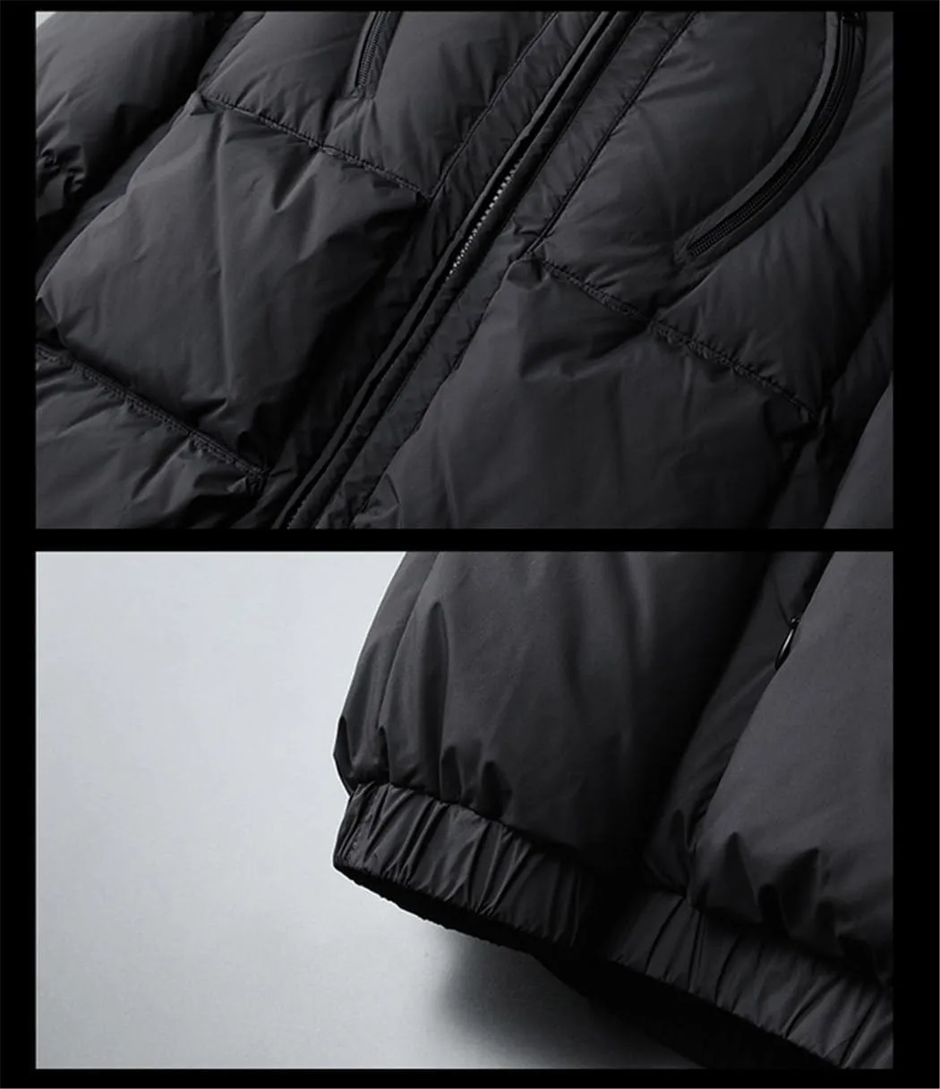 Dvbfufv Winter Down Hooded Jacket For Men Men's Thickened Warm Puffer Jacket