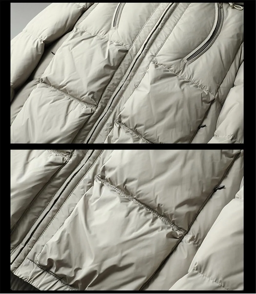 Dvbfufv Winter Down Hooded Jacket For Men Men's Thickened Warm Puffer Jacket
