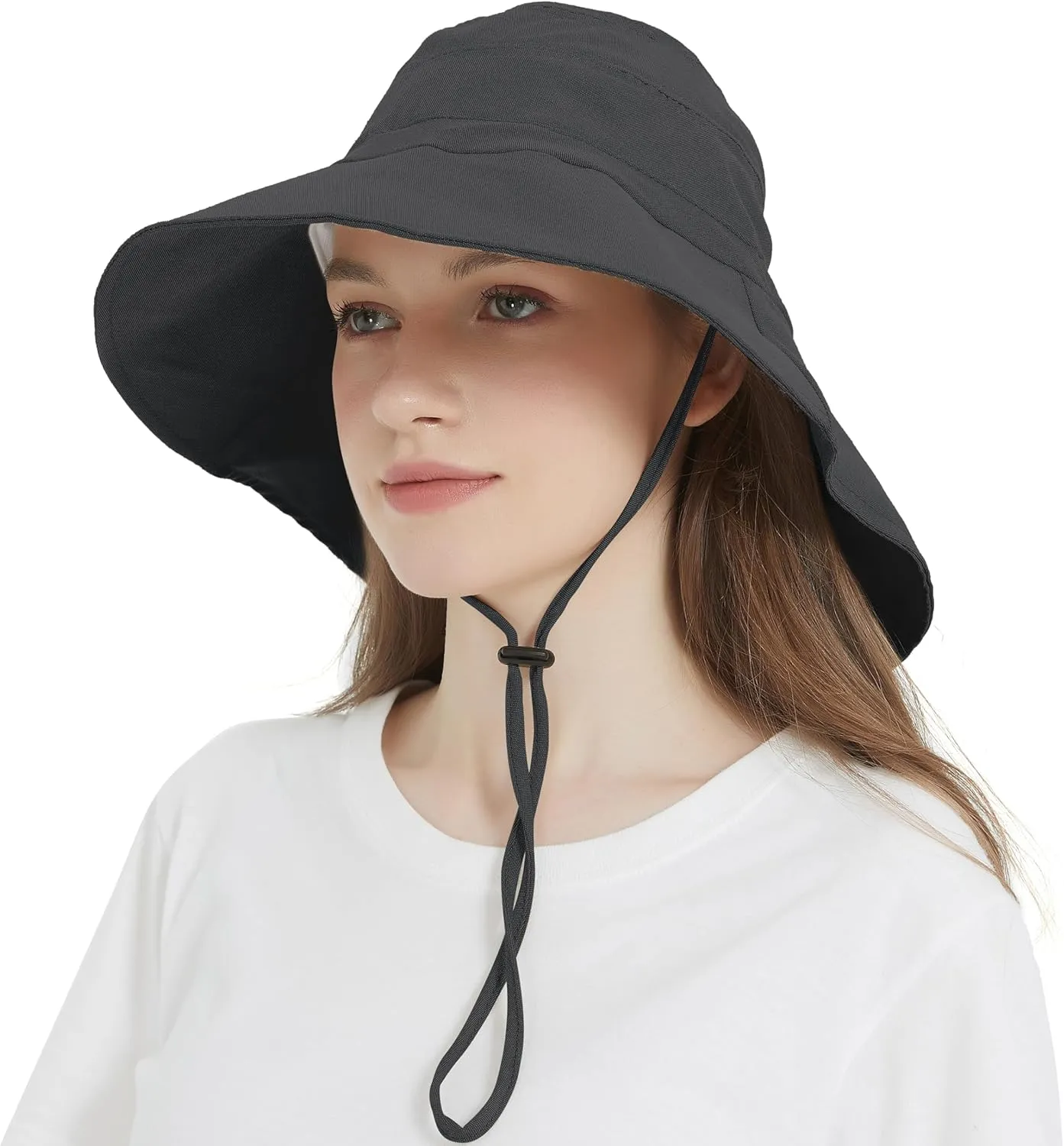 EINSKEY Women's Sun Hat with Neck Flap, UPF 50  UV Protection Wide Brim Packable Cotton Hat for Fishing Hiking Garden Beach