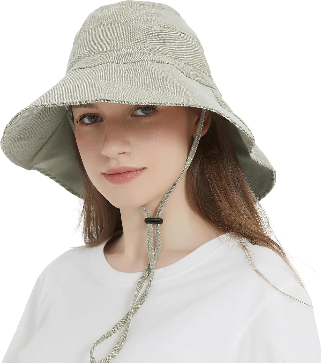 EINSKEY Women's Sun Hat with Neck Flap, UPF 50  UV Protection Wide Brim Packable Cotton Hat for Fishing Hiking Garden Beach