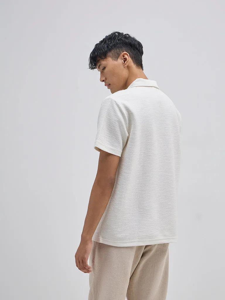 ETA White Relaxed-Fit Cotton Polo T-Shirt