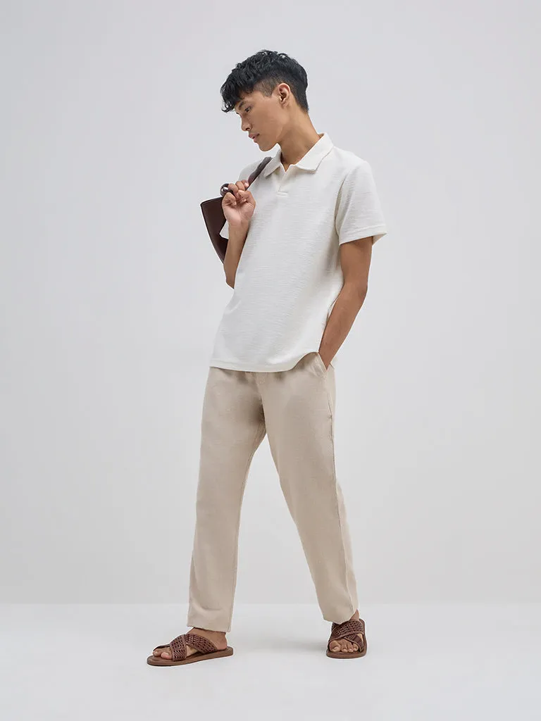 ETA White Relaxed-Fit Cotton Polo T-Shirt