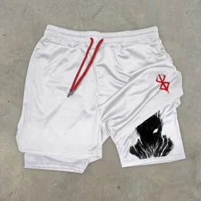 Fashion casual anime print quick-drying double layer shorts