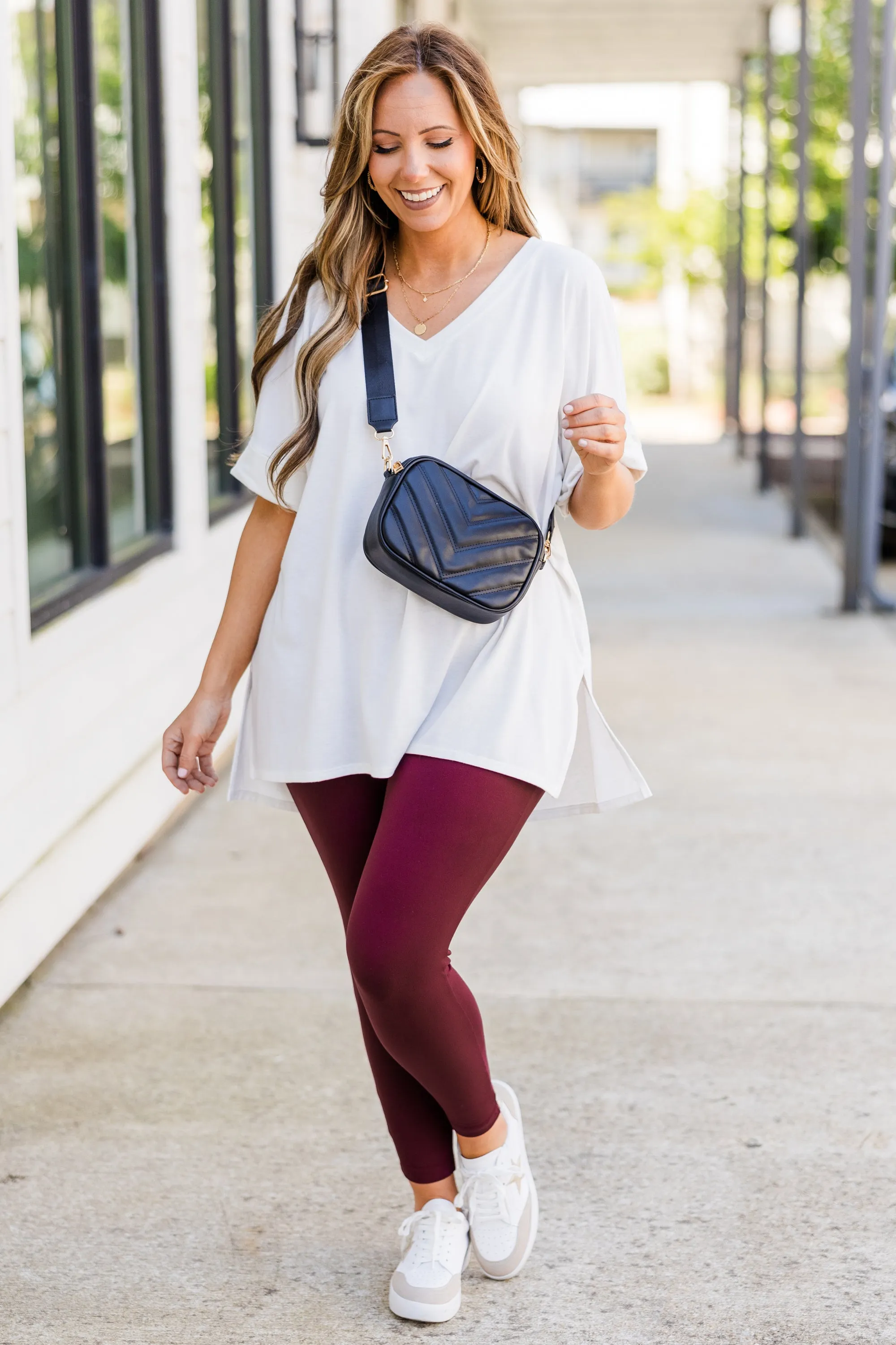 First Place Leggings, Dark Burgundy