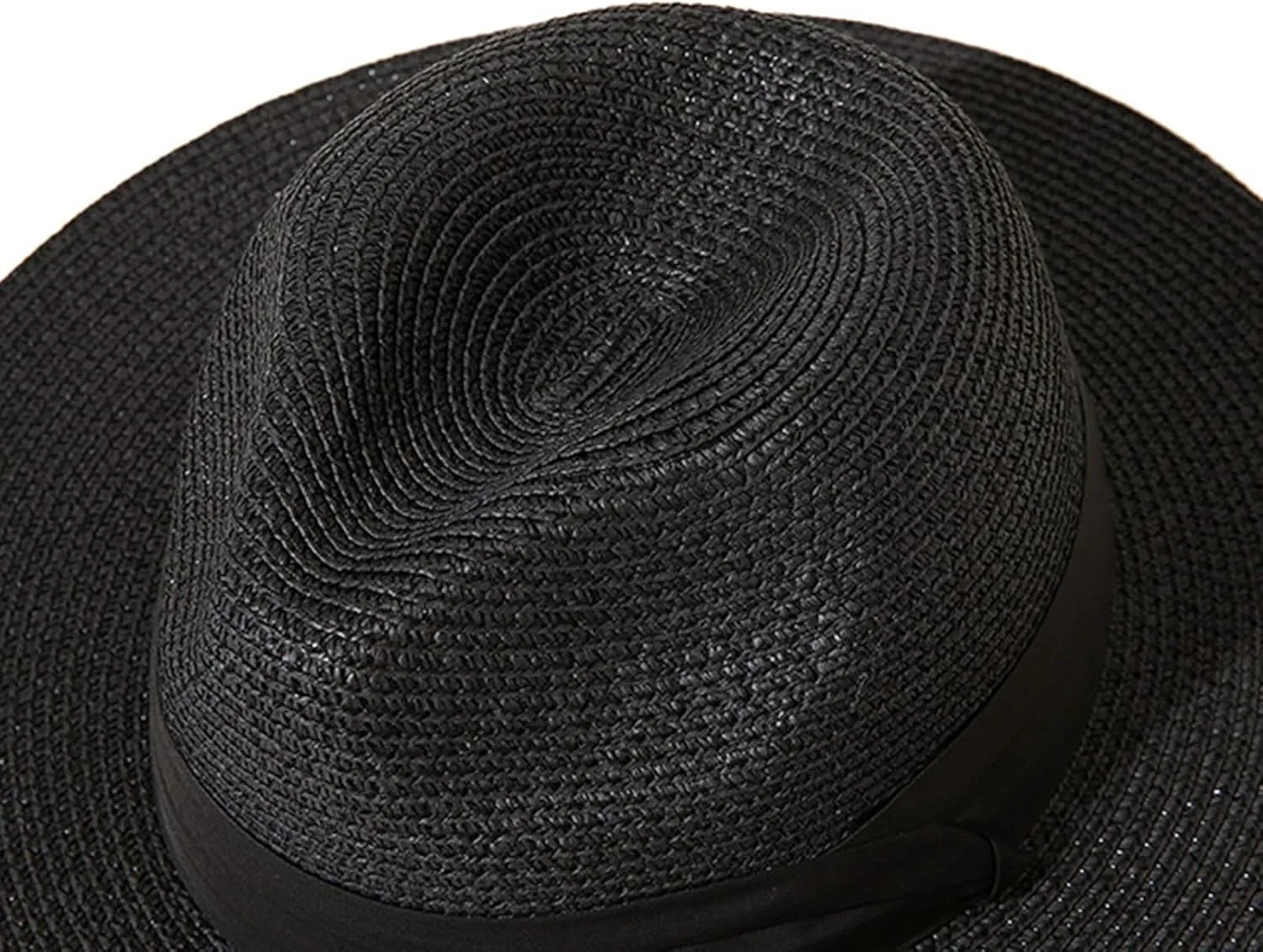 Foldable Sun-blocking Hat Wide Brim Sun Beach Straw Solid Color