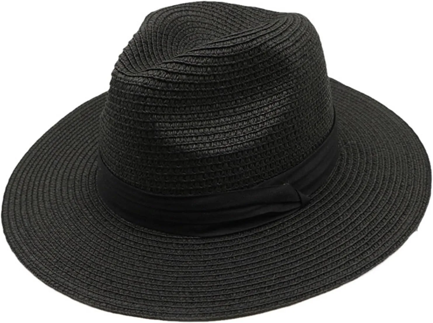 Foldable Sun-blocking Hat Wide Brim Sun Beach Straw Solid Color