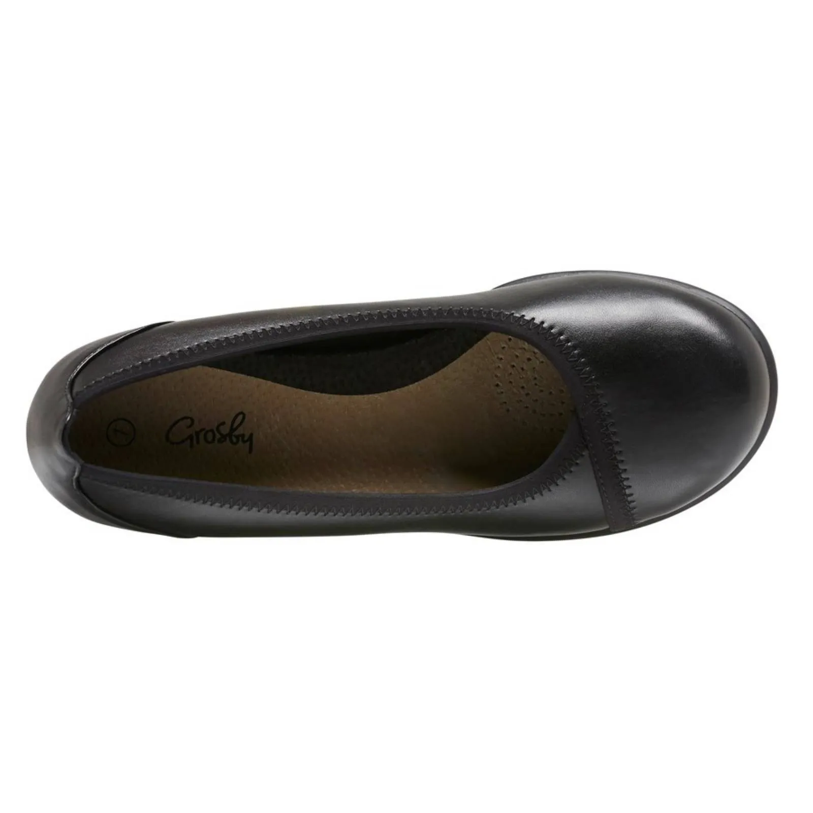 GROSBY Womens Mara Shoes Flats Low Wedge Ladies Casual Work - Black