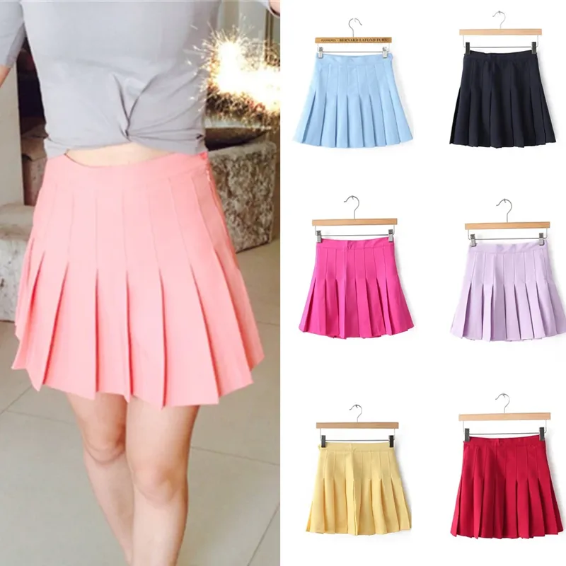 High Waist College Wind Tennis Pleated Skirt AD10098