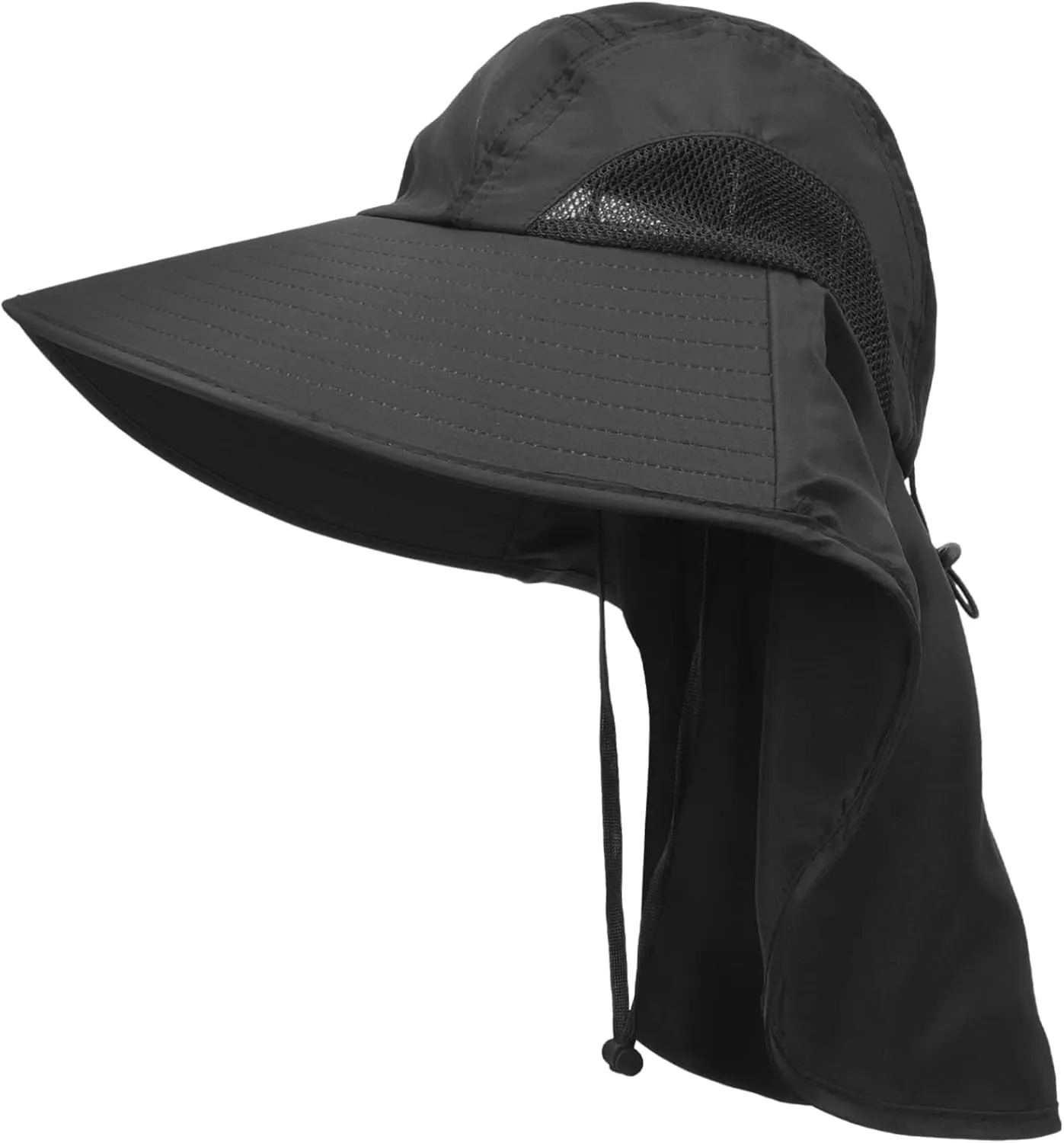 KICHOUSE Foldable Wide Brim Sun Hat for Summer Protection Outdoor Visor Cap Breathable Multifunctional Fishing and Beach Use for Sunshade and Neck Coverage Black