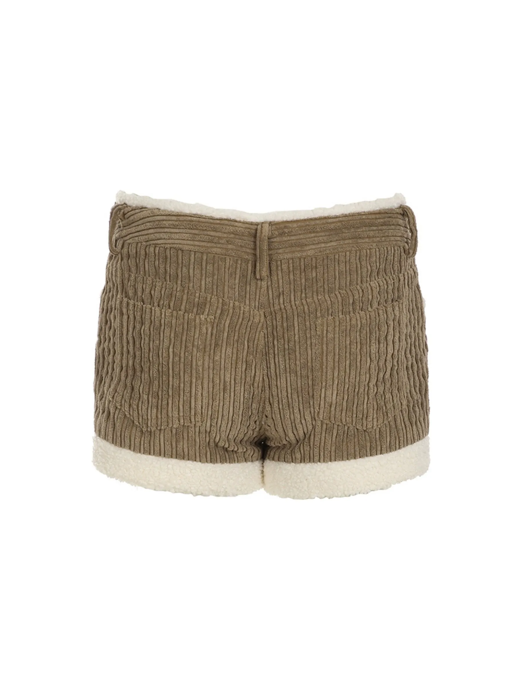Koralynn Contrast Corduroy High Waist Shorts