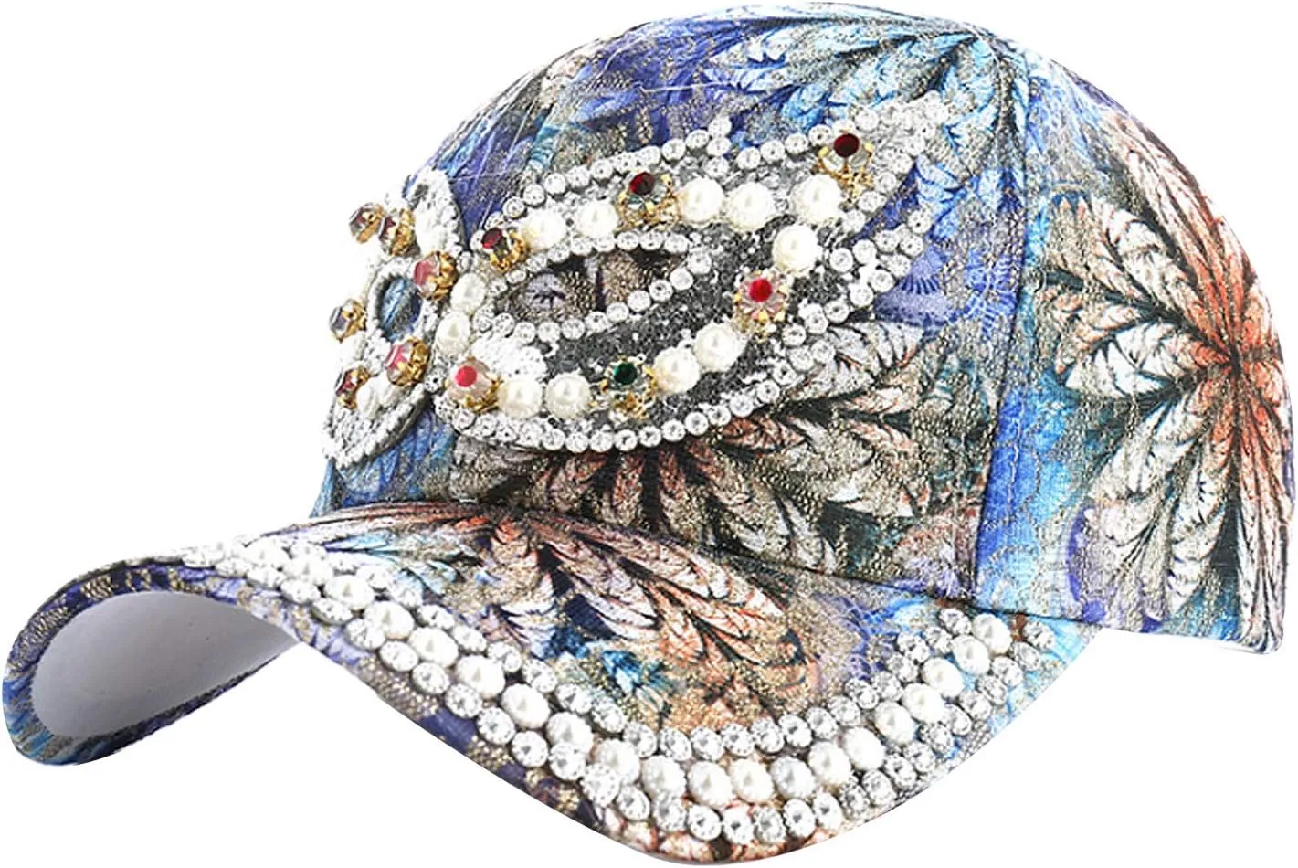 LABANCA Women Bling Rhinestone Baseball Cap Glitter Sequin Sun Visor Diamond Sun Cap