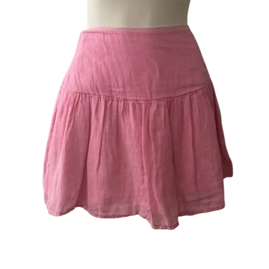 Light Summer Hollyhock Linen Skirt