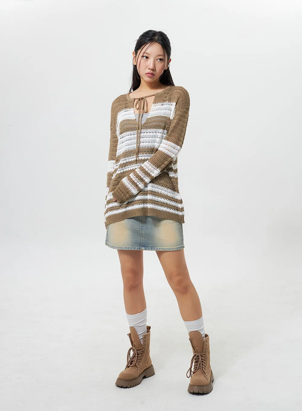 Light Wash Denim Mini Skirt CY324
