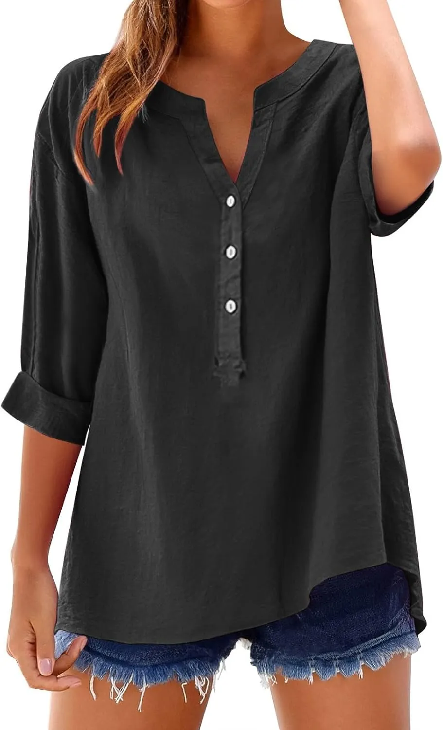 Linen Oversize Shirts Womens Button Roll Long Sleeve Tops Causal Elegant Dress Shirt Loose Chic Summer Linen Clothes
