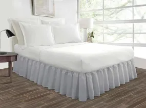 Luxury Light Grey Ruffled Bed Skirt