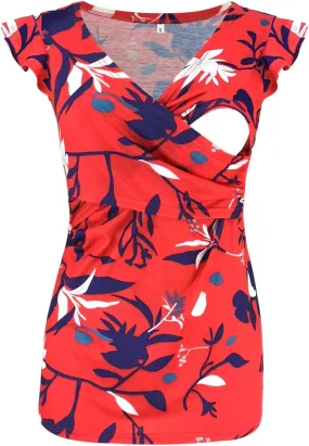Maternity Nursing Top Summer Casual Ruched Pregnancy Breastfeeding T Shirt Sleeveless Comfy Breathable Pregnant Tank