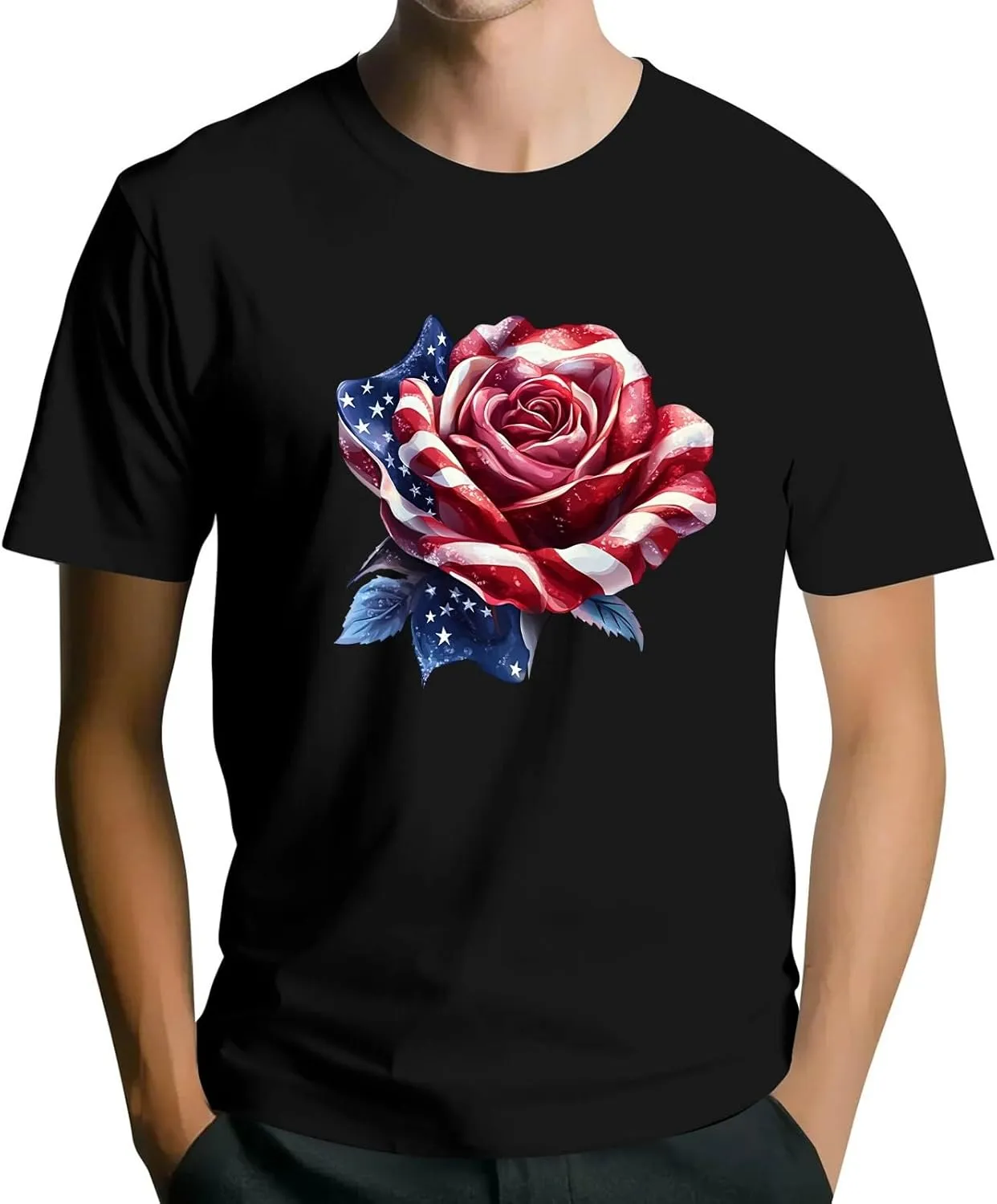 Men's American Flag Shirt Sleeve 1776 USA Graphic Dry Fit Cotton Comfortable T-Shirts Independence Day Shirts