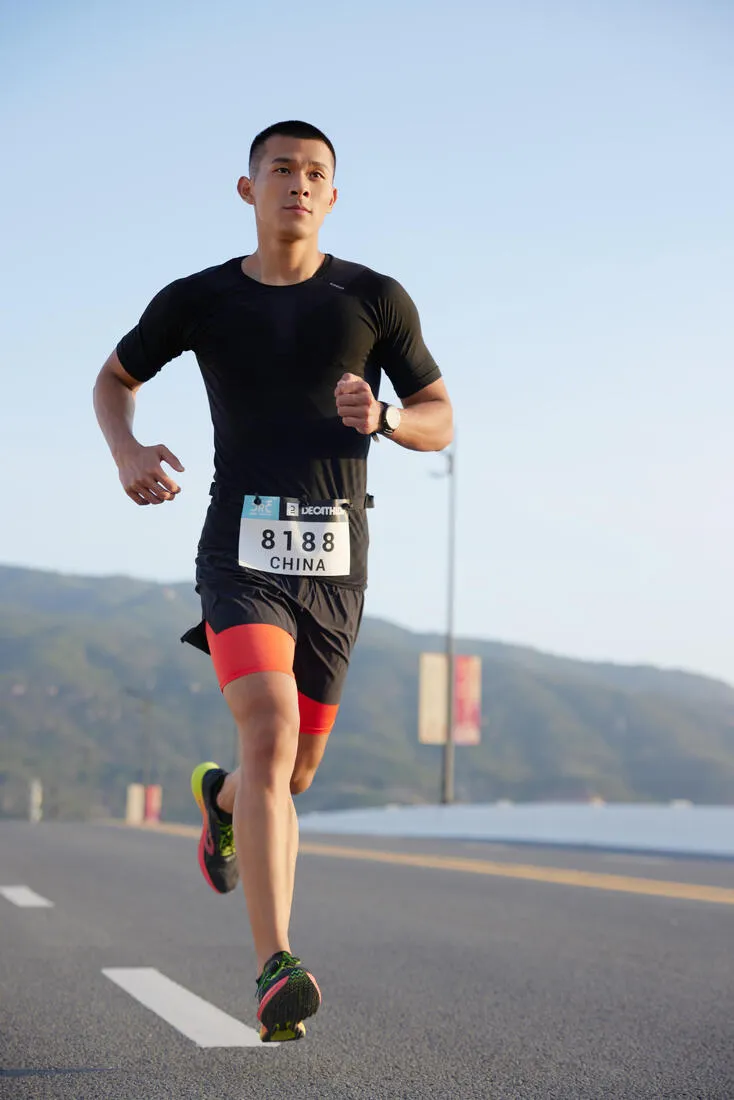 Men’s Breathable Running T-shirt - Kiprun Skincare Black