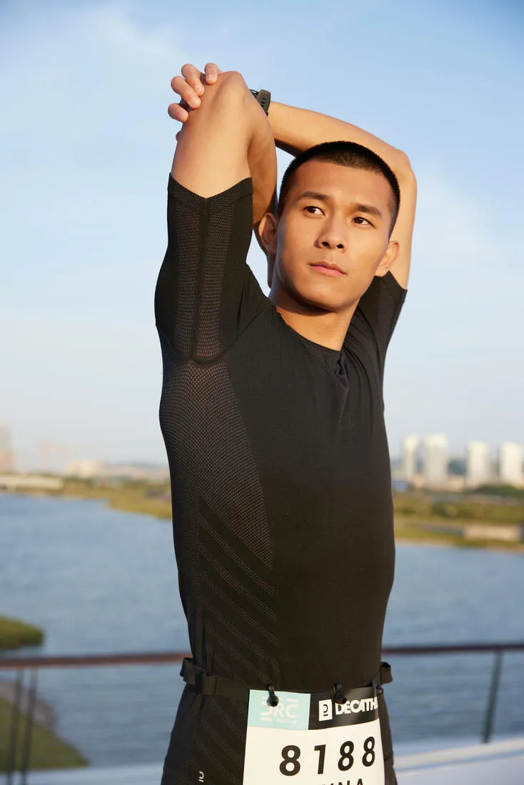 Men’s Breathable Running T-shirt - Kiprun Skincare Black