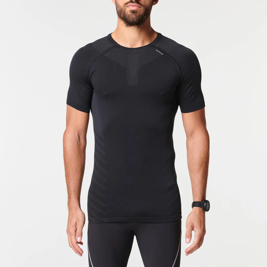 Men’s Breathable Running T-shirt - Kiprun Skincare Black