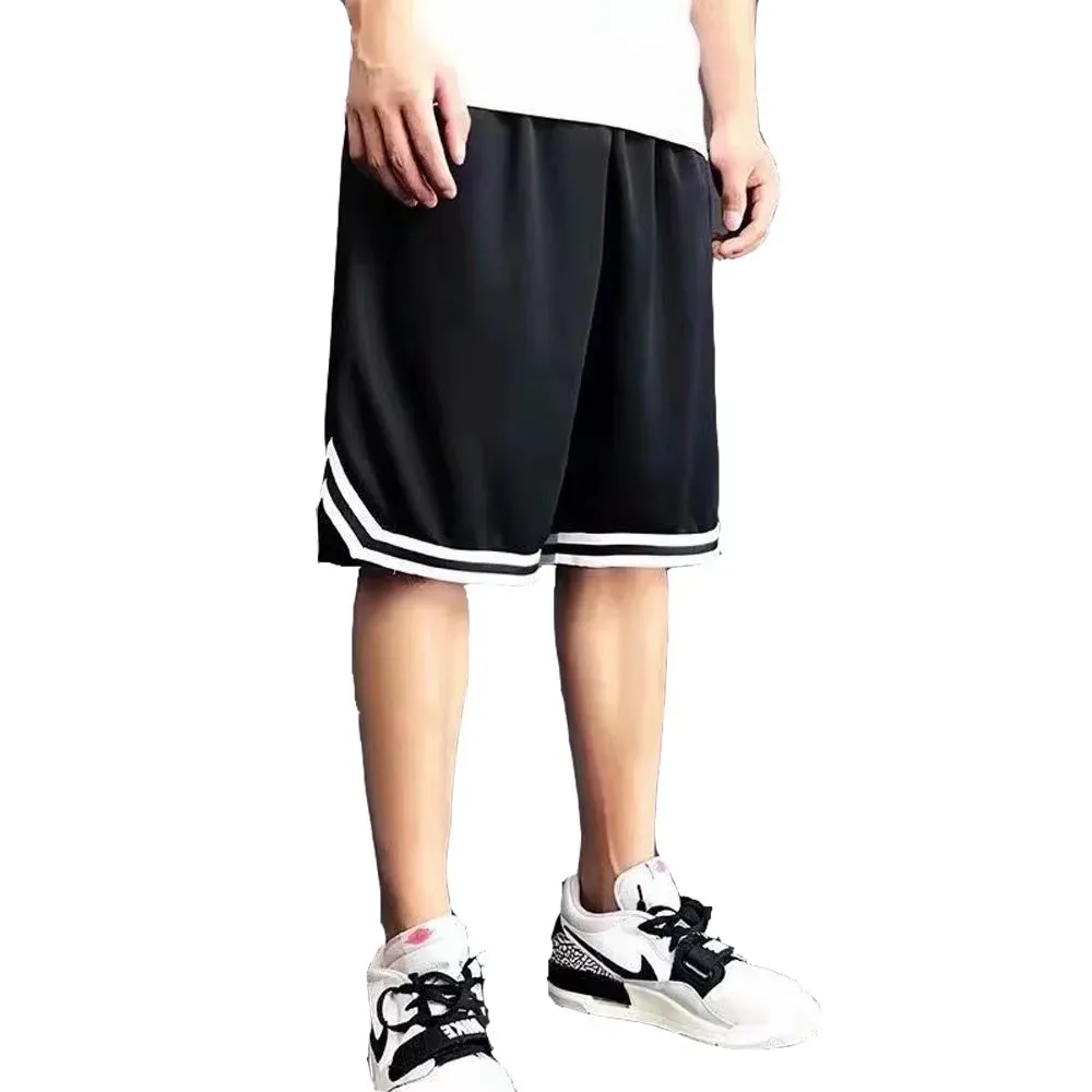 Mens Fusion Basketball Shorts Summer Breathable Casual Shorts Beach Fashion Stripe Quick-Drying Sportwear
