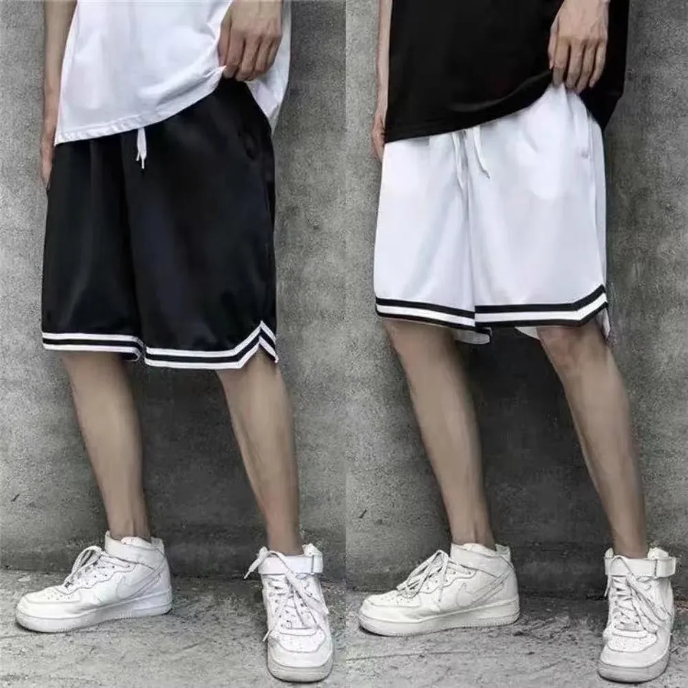 Mens Fusion Basketball Shorts Summer Breathable Casual Shorts Beach Fashion Stripe Quick-Drying Sportwear