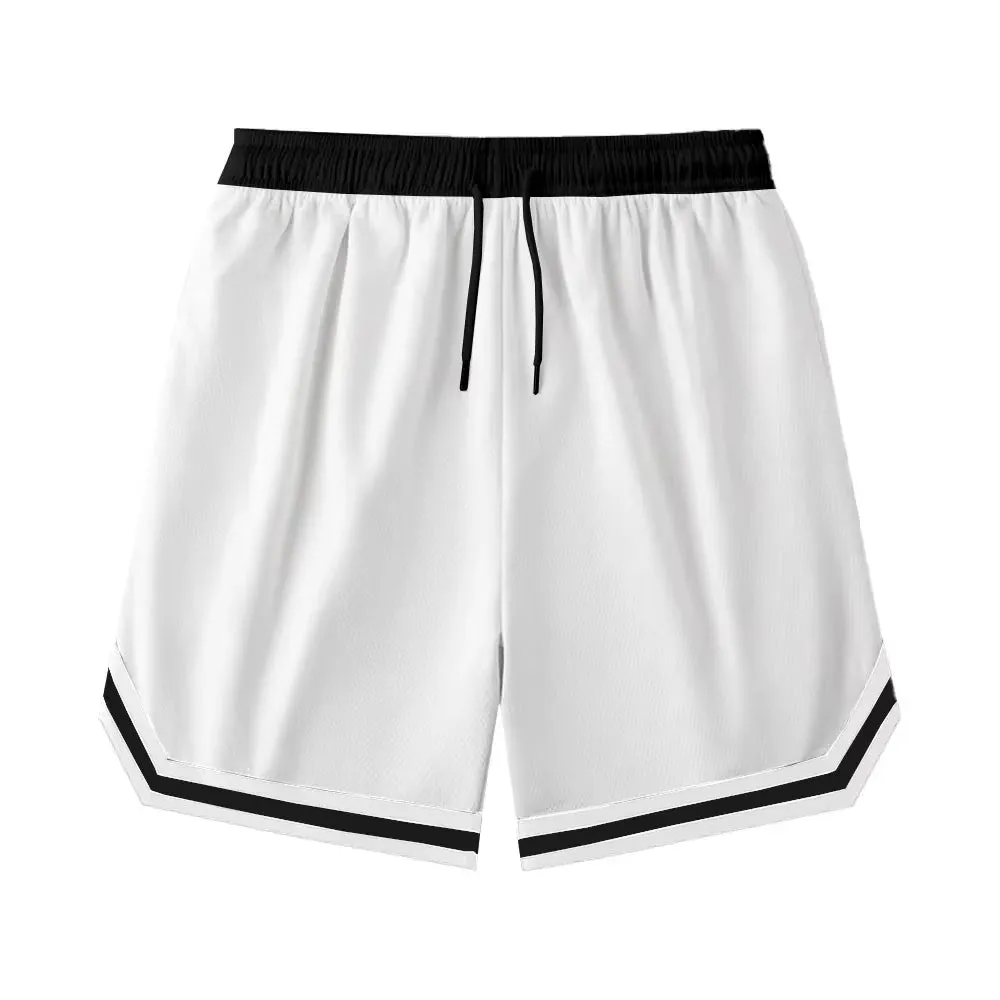Mens Fusion Basketball Shorts Summer Breathable Casual Shorts Beach Fashion Stripe Quick-Drying Sportwear