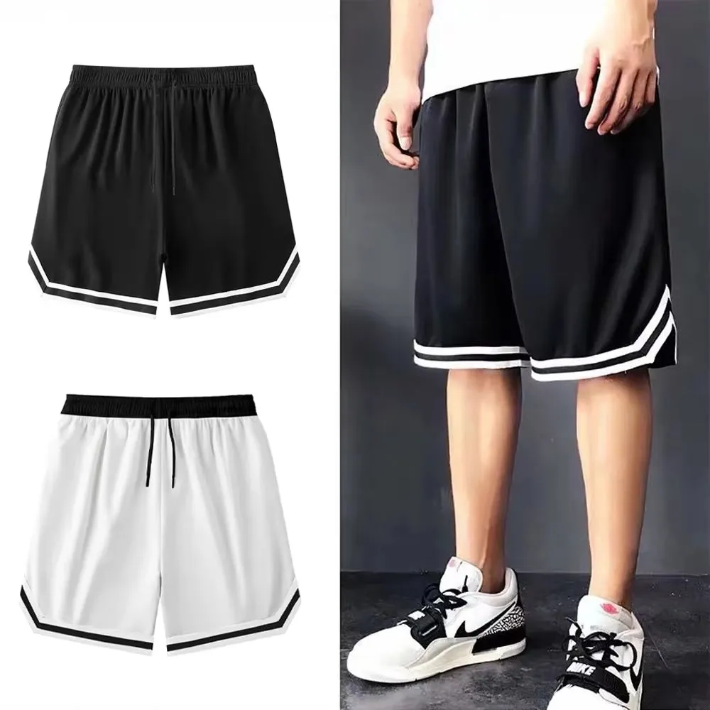Mens Fusion Basketball Shorts Summer Breathable Casual Shorts Beach Fashion Stripe Quick-Drying Sportwear