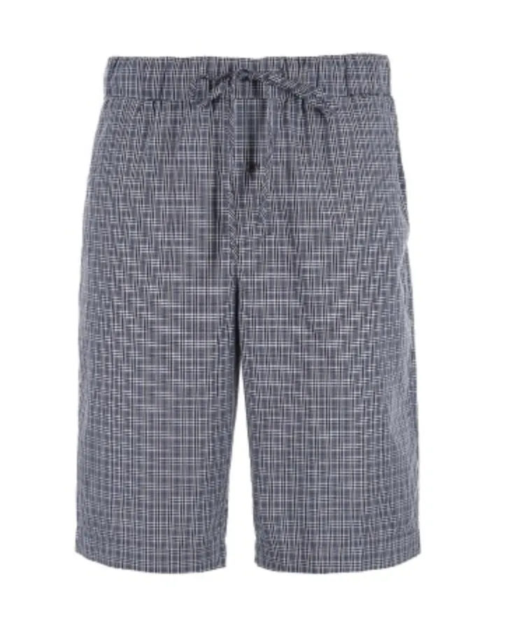 Men's Plaid Pattern Drawstring Casual Shorts