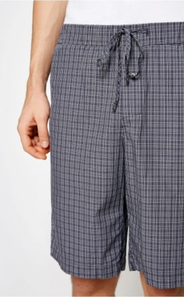 Men's Plaid Pattern Drawstring Casual Shorts