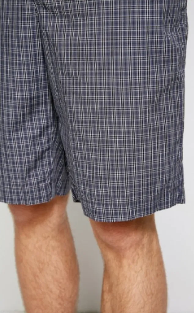 Men's Plaid Pattern Drawstring Casual Shorts